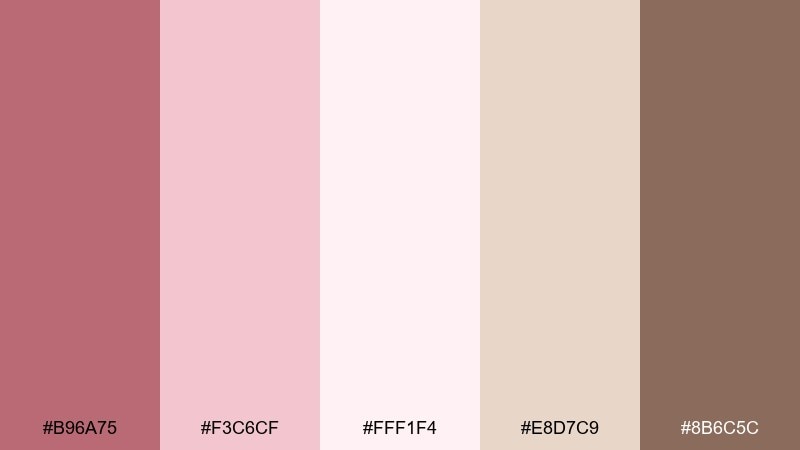 peony cream color palette with hex codes