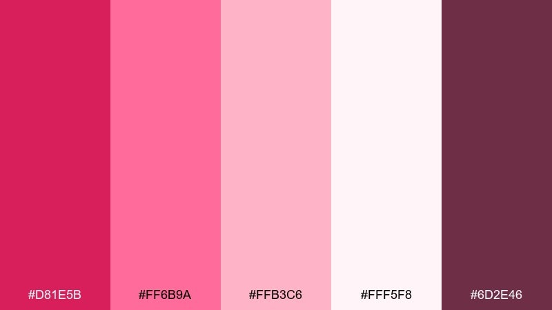 peony daydream color palette with hex codes