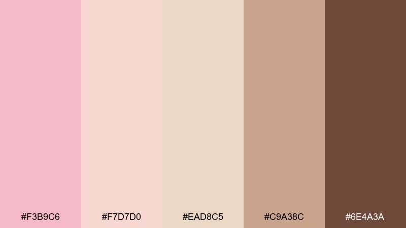 peony latte color palette with hex codes