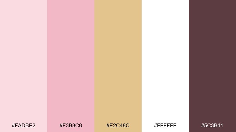 peony pearl shine color palette with hex codes