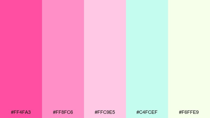peony punch color palette with hex codes