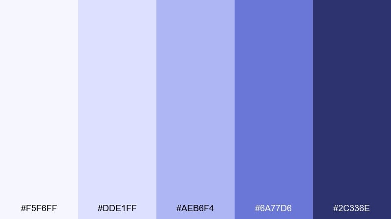 periwinkle drift color palette with hex codes