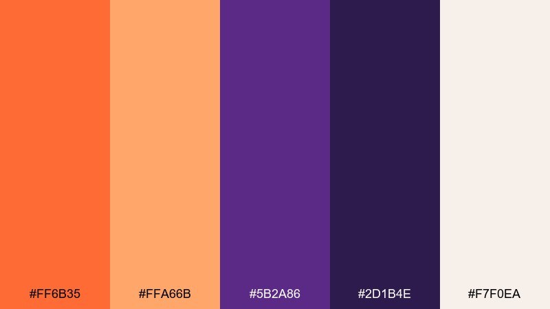 persimmon and plum color palette with hex codes