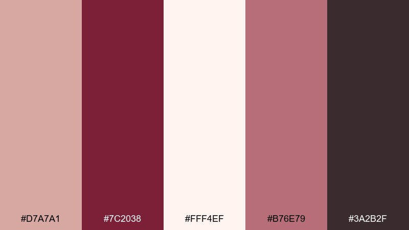 petal and port color palette with hex codes