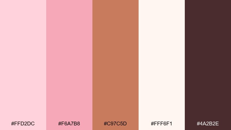 petal copper glow color palette with hex codes