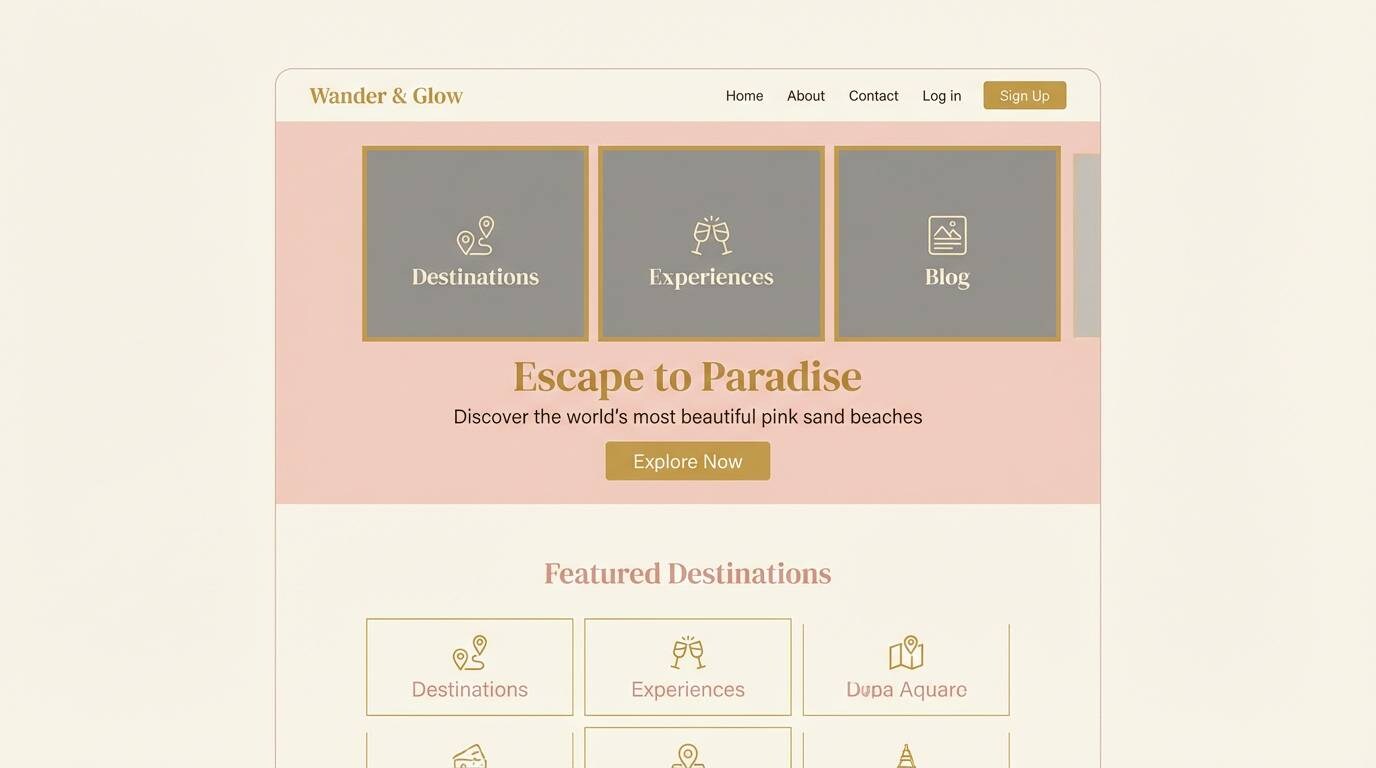 pink sand travel ui