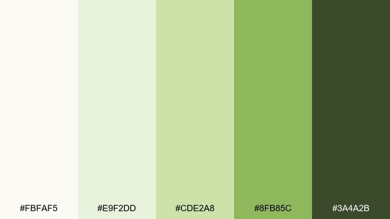 pistachio studio color palette with hex codes