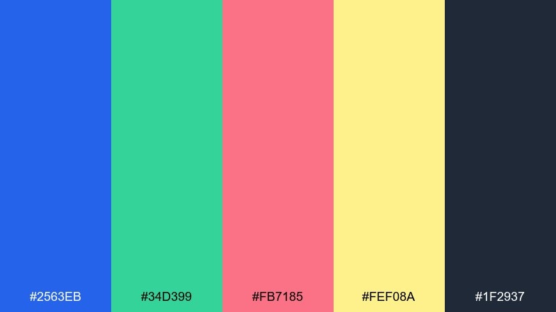 playroom splash color palette with hex codes