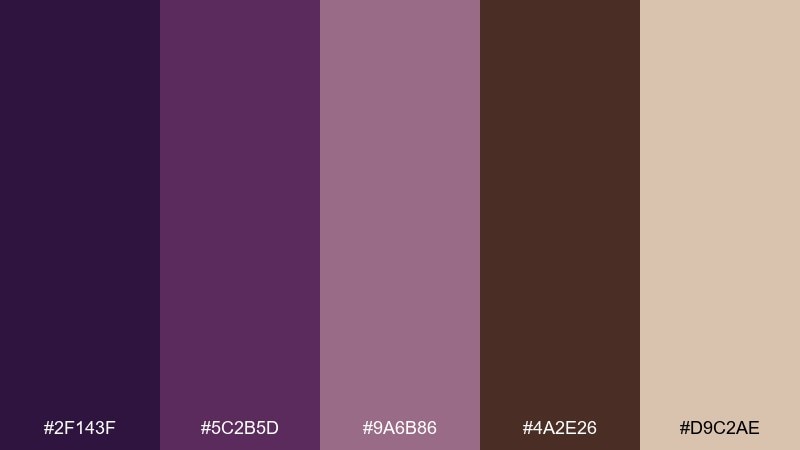 plum truffle color palette with hex codes