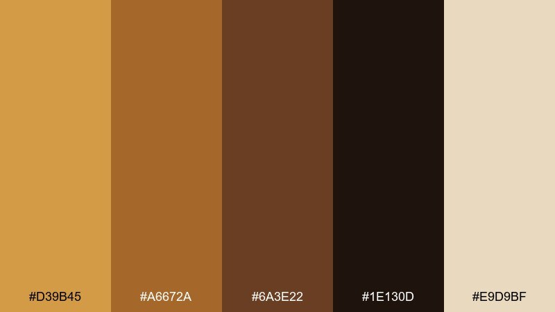 polished copper night color palette with hex codes