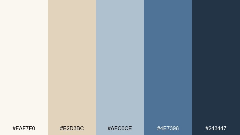 porcelain denim color palette with hex codes