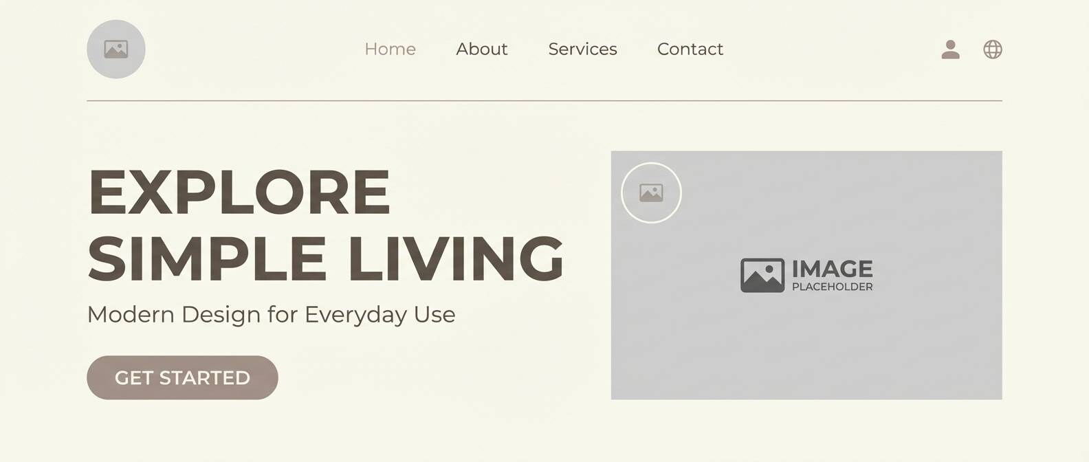 taupe portfolio landing layout