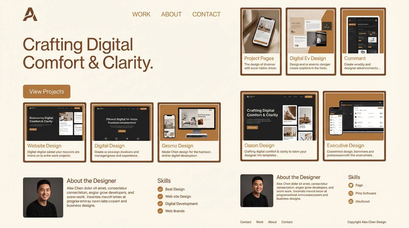 portfolio ui warm neutrals