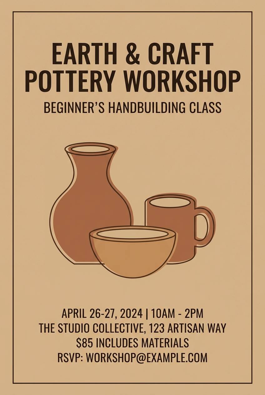 pottery workshop flyer