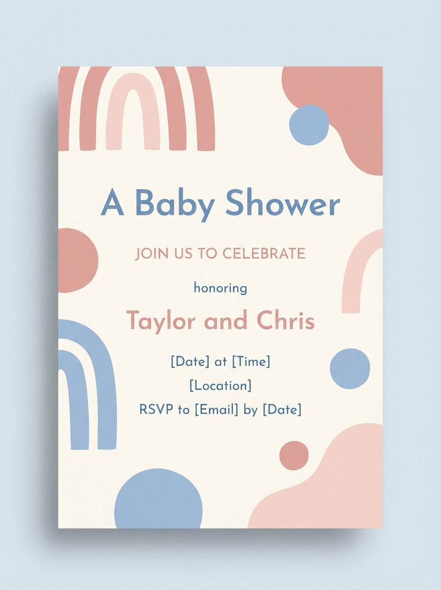 powder blue blush invite