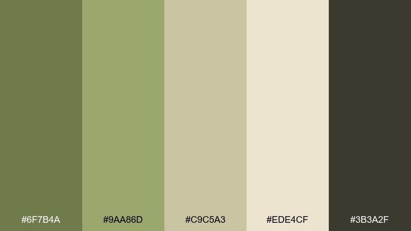 prairie sage color palette with hex codes