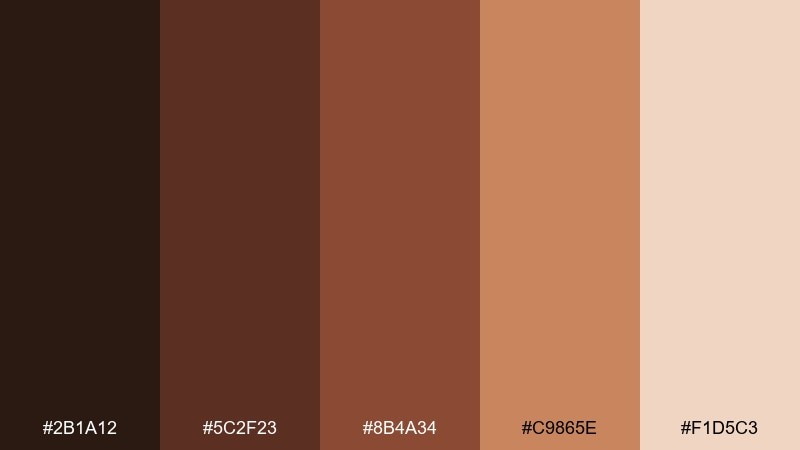 praline sunset color palette with hex codes