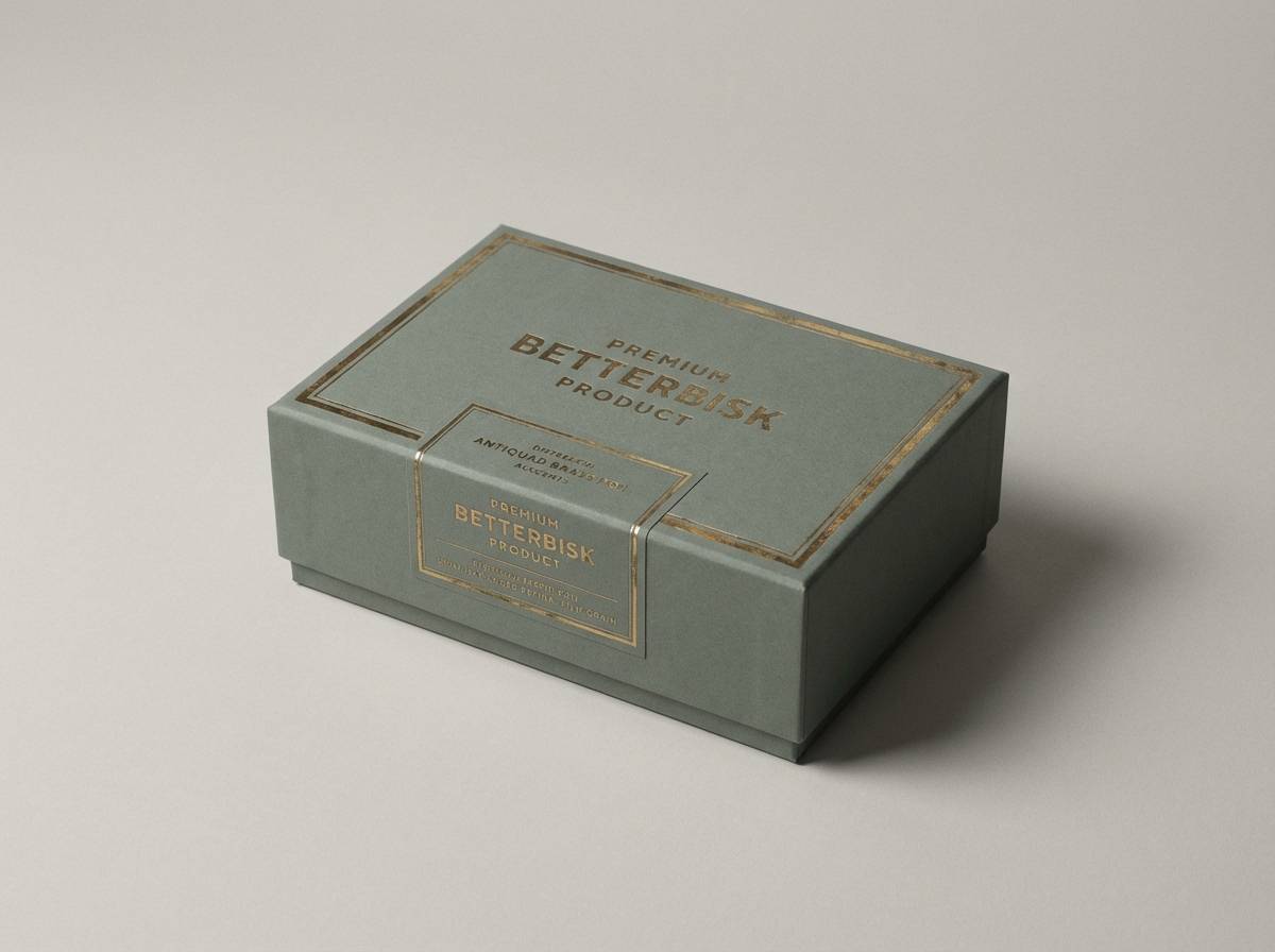 premium box with brass foil