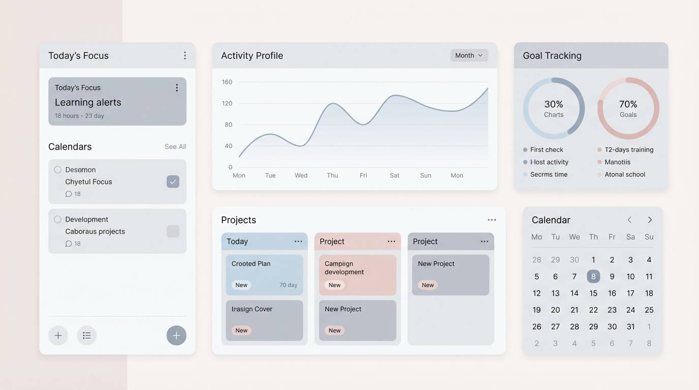 soft neutral dashboard ui