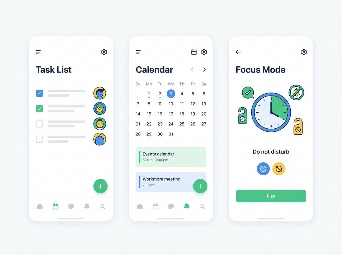 productivity illustrations set