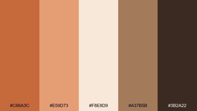 pumpkin latte social color palette with hex codes
