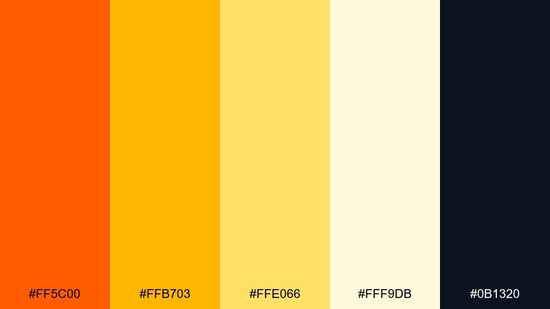 pumpkin lemonade color palette with hex codes