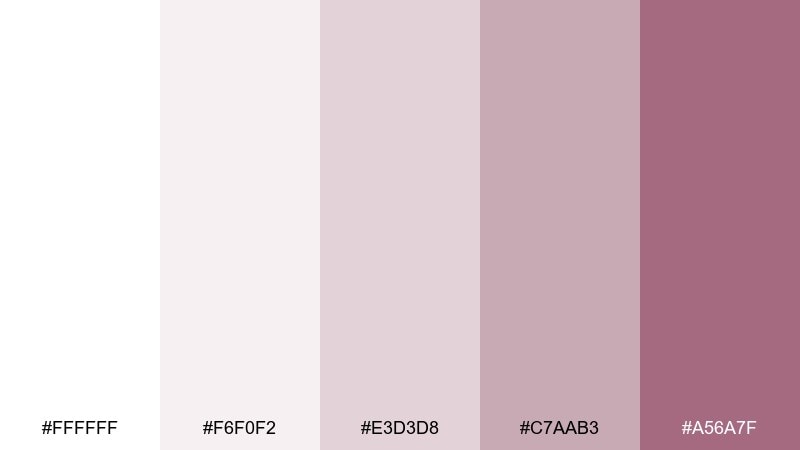 quartz rose color palette with hex codes