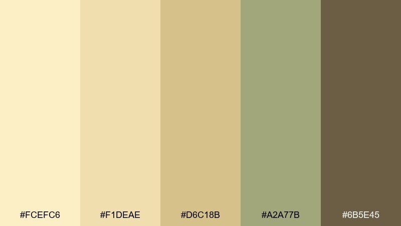 quiet chamomile color palette with hex codes
