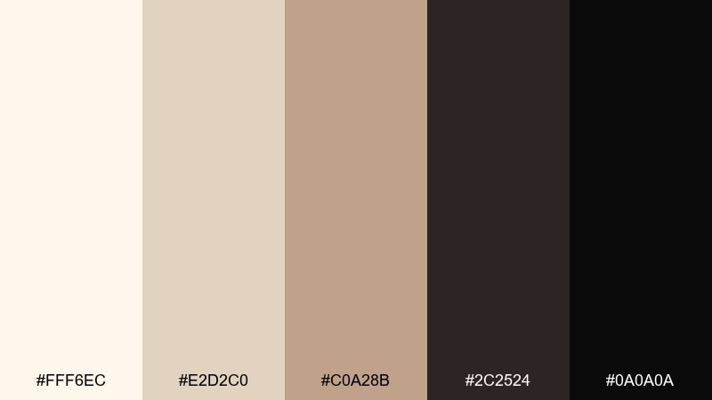 quiet contrast color palette with hex codes