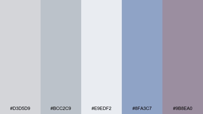 rainy day denim color palette with hex codes