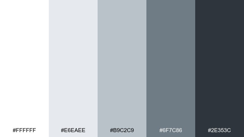 rainy day minimal color palette with hex codes