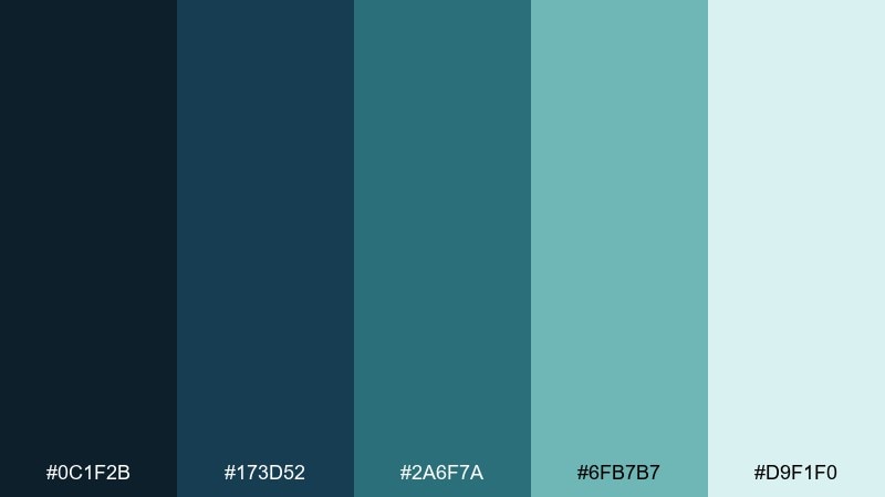 rainy harbor color palette with hex codes