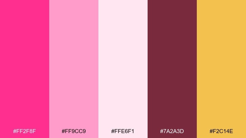 raspberry cream color palette with hex codes