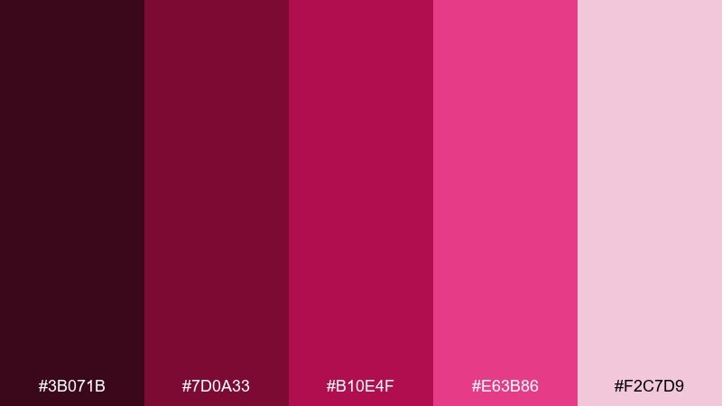 raspberry truffle color palette with hex codes