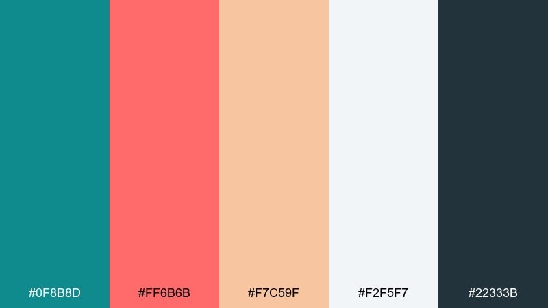 reef sunrise color palette with hex codes