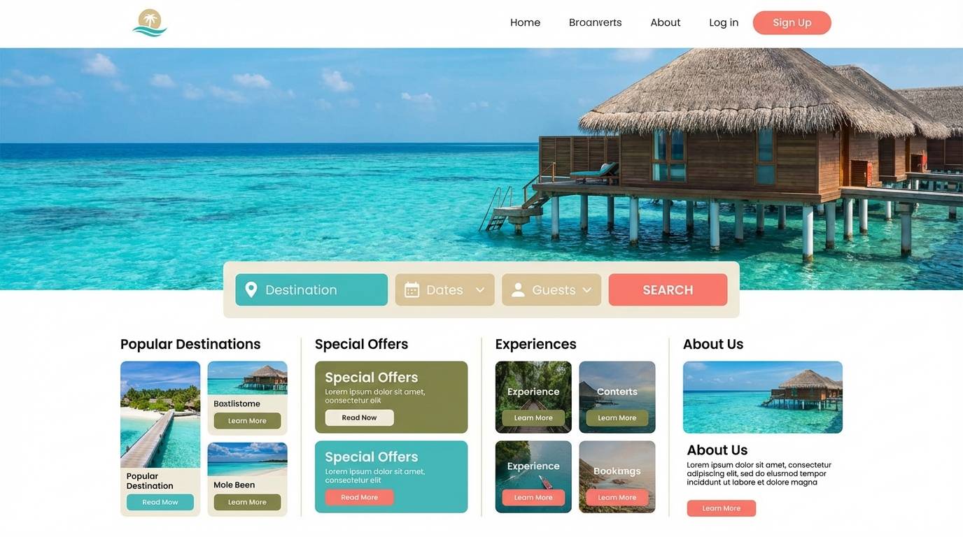 resort website ui mockup