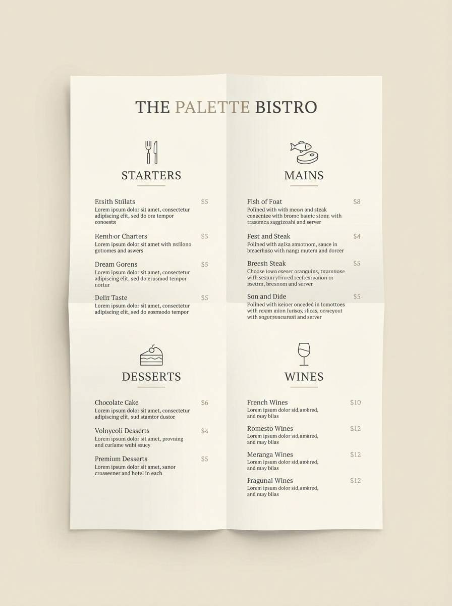 restaurant menu