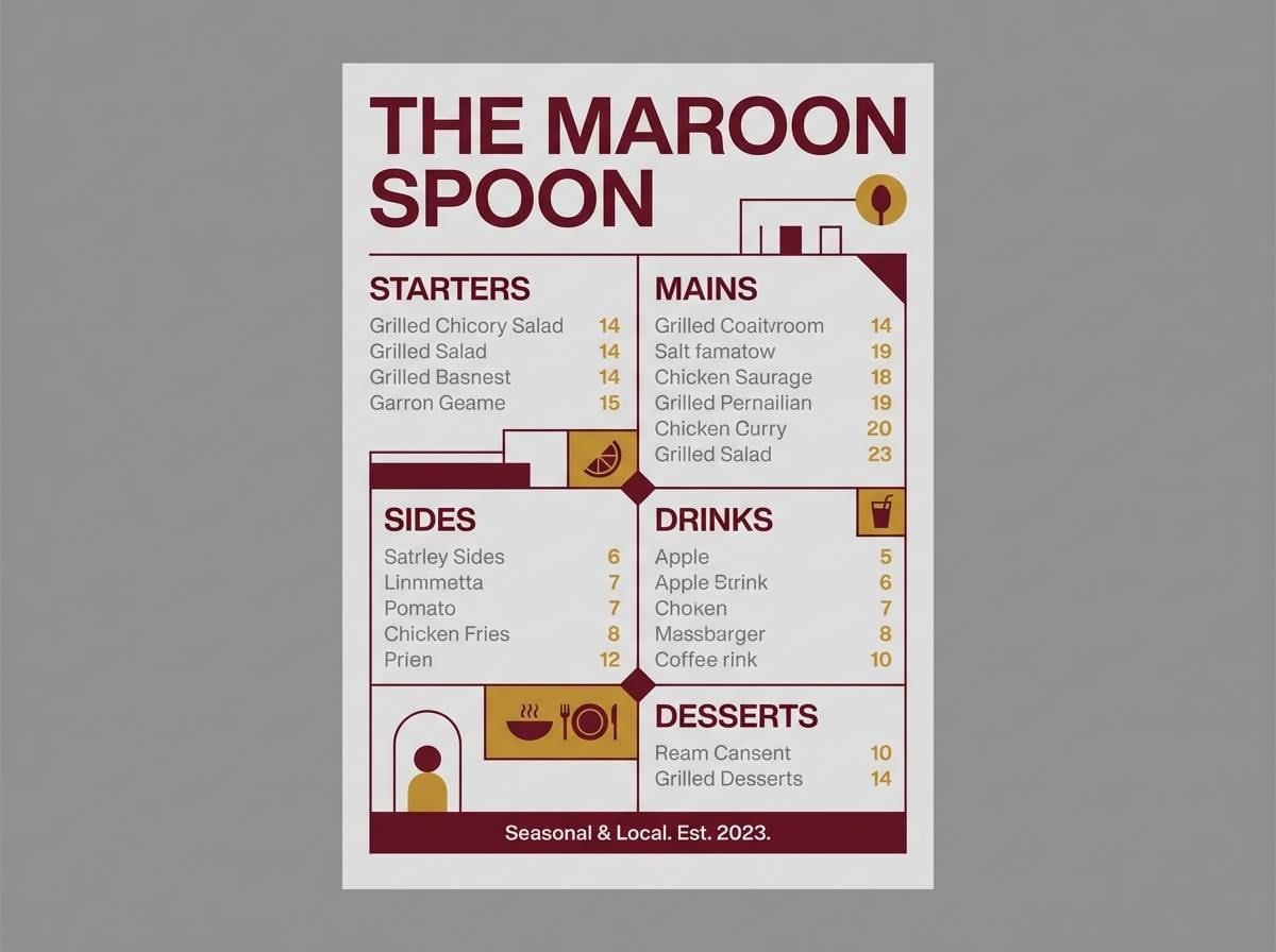 restaurant menu poster