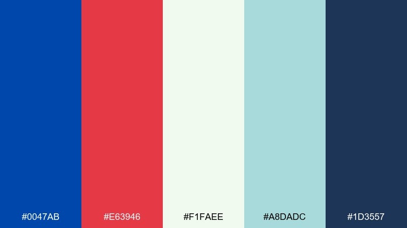 retro athletic color palette with hex codes