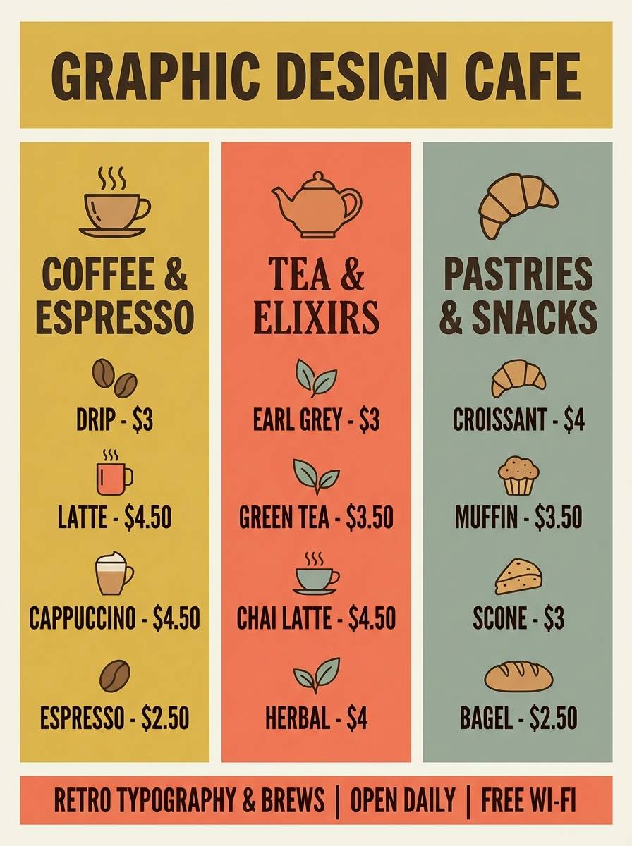 retro cafe menu graphic