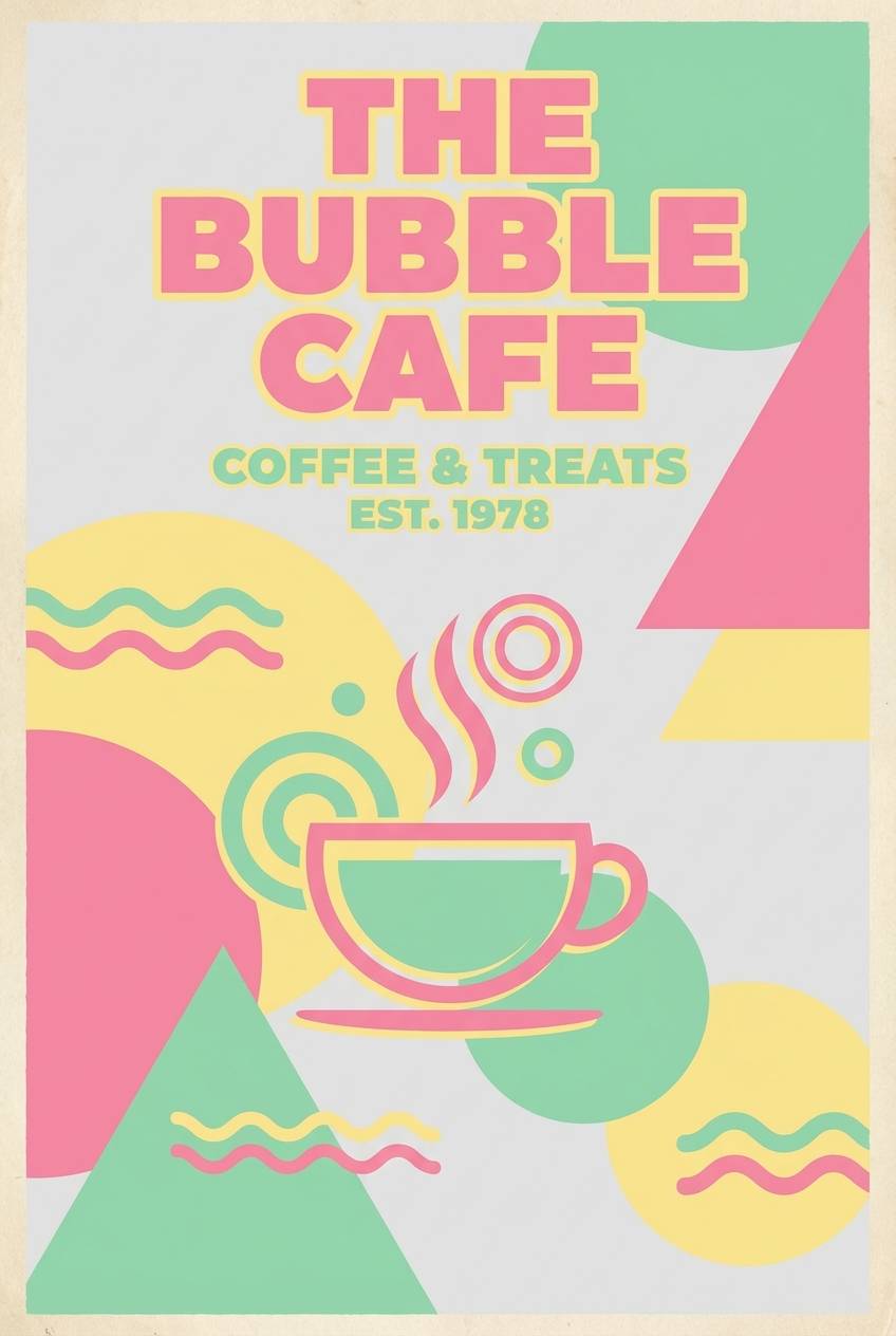 retro cafe poster design