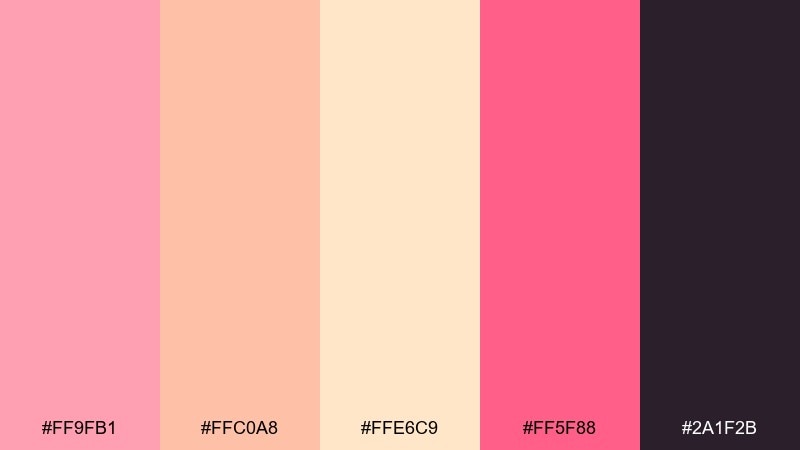 retro candy shop color palette with hex codes