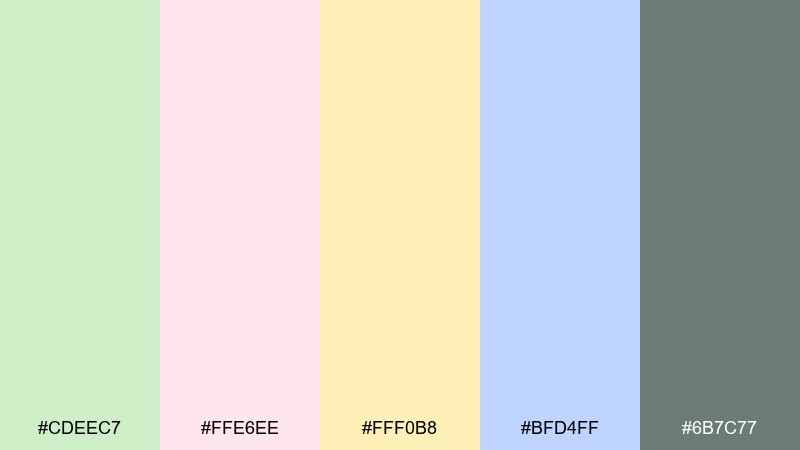 retro gelato color palette with hex codes