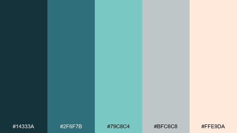 retro poolside color palette with hex codes