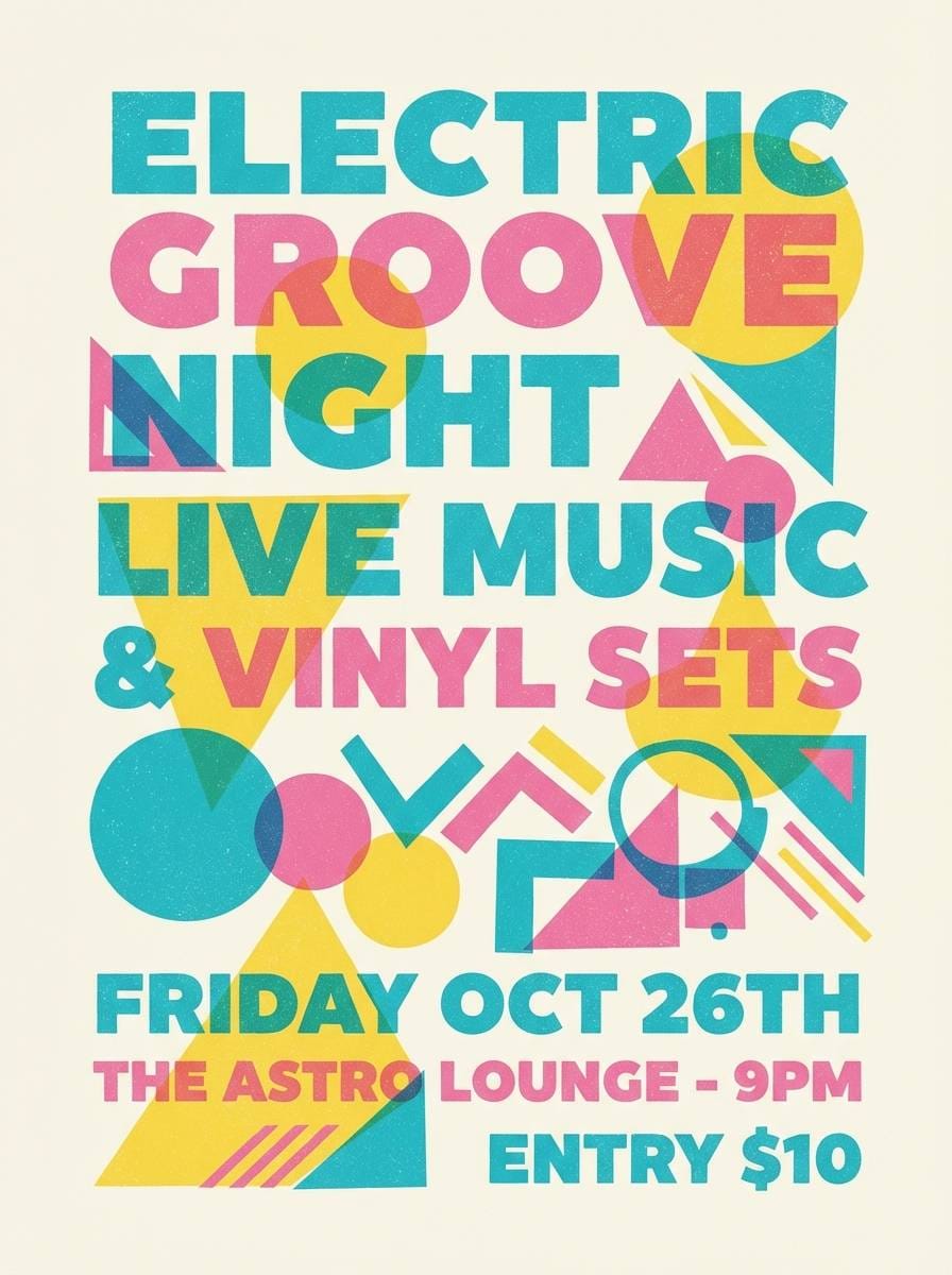 retro poolside flyer