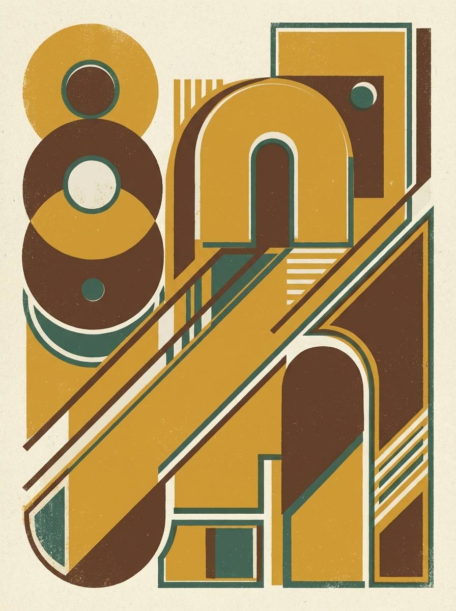 retro geometric poster