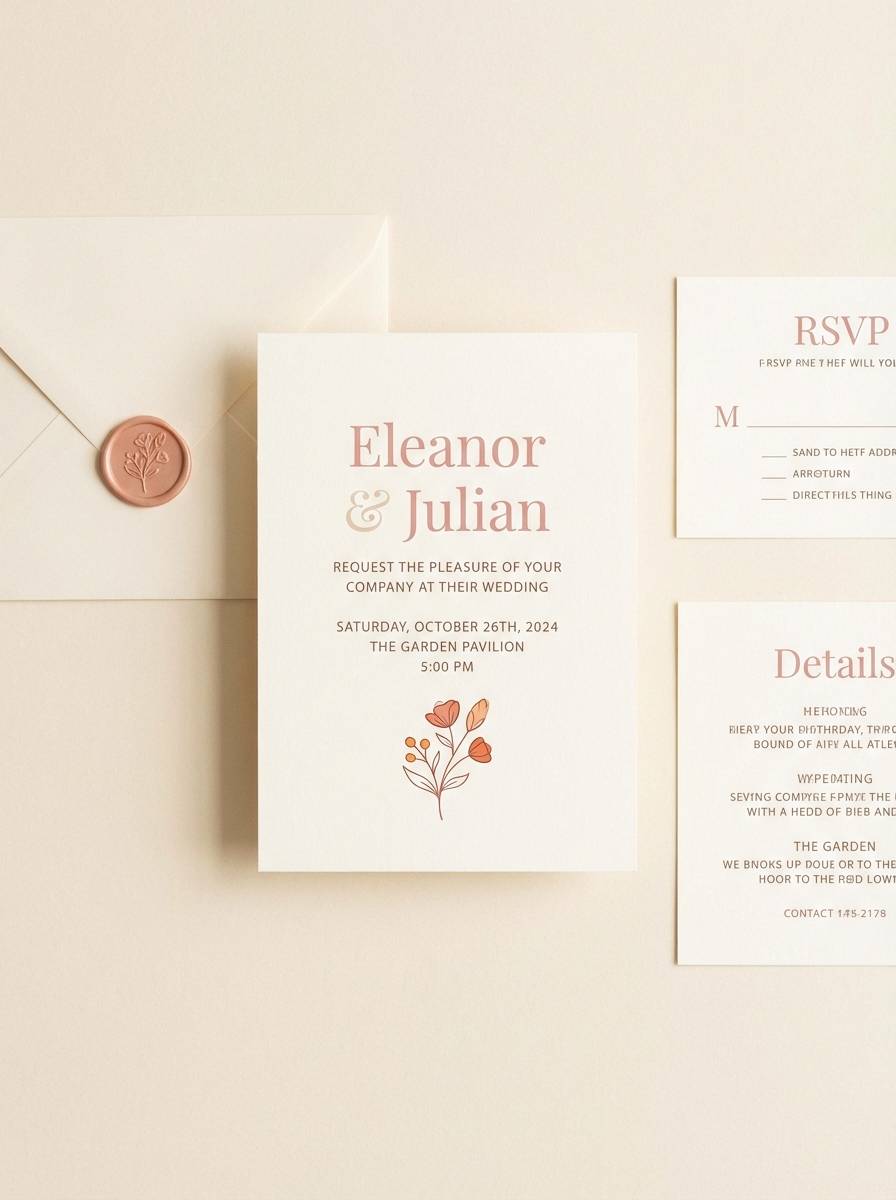 romantic wedding invitation