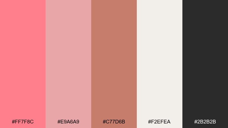 rose clay minimal color palette with hex codes