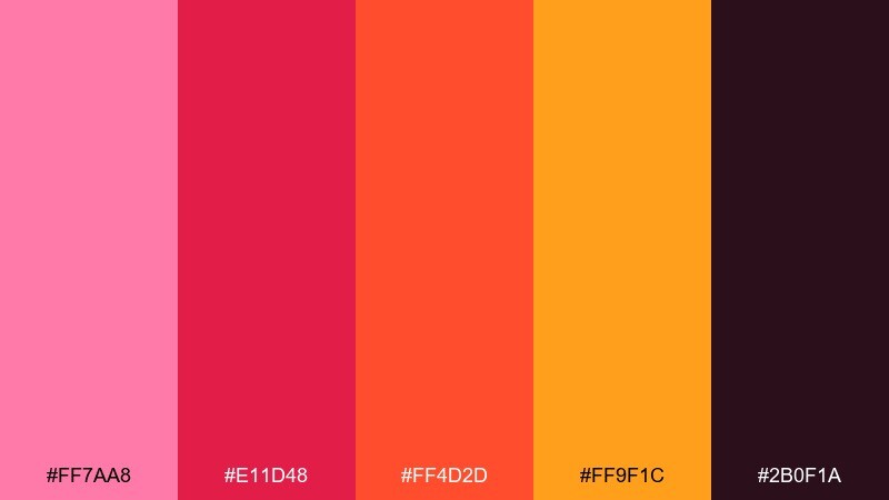 rose ember color palette with hex codes