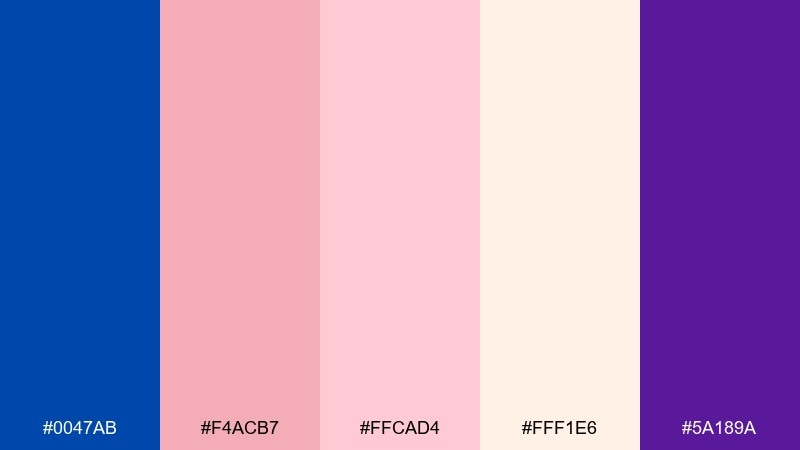 rose quartz blue color palette with hex codes
